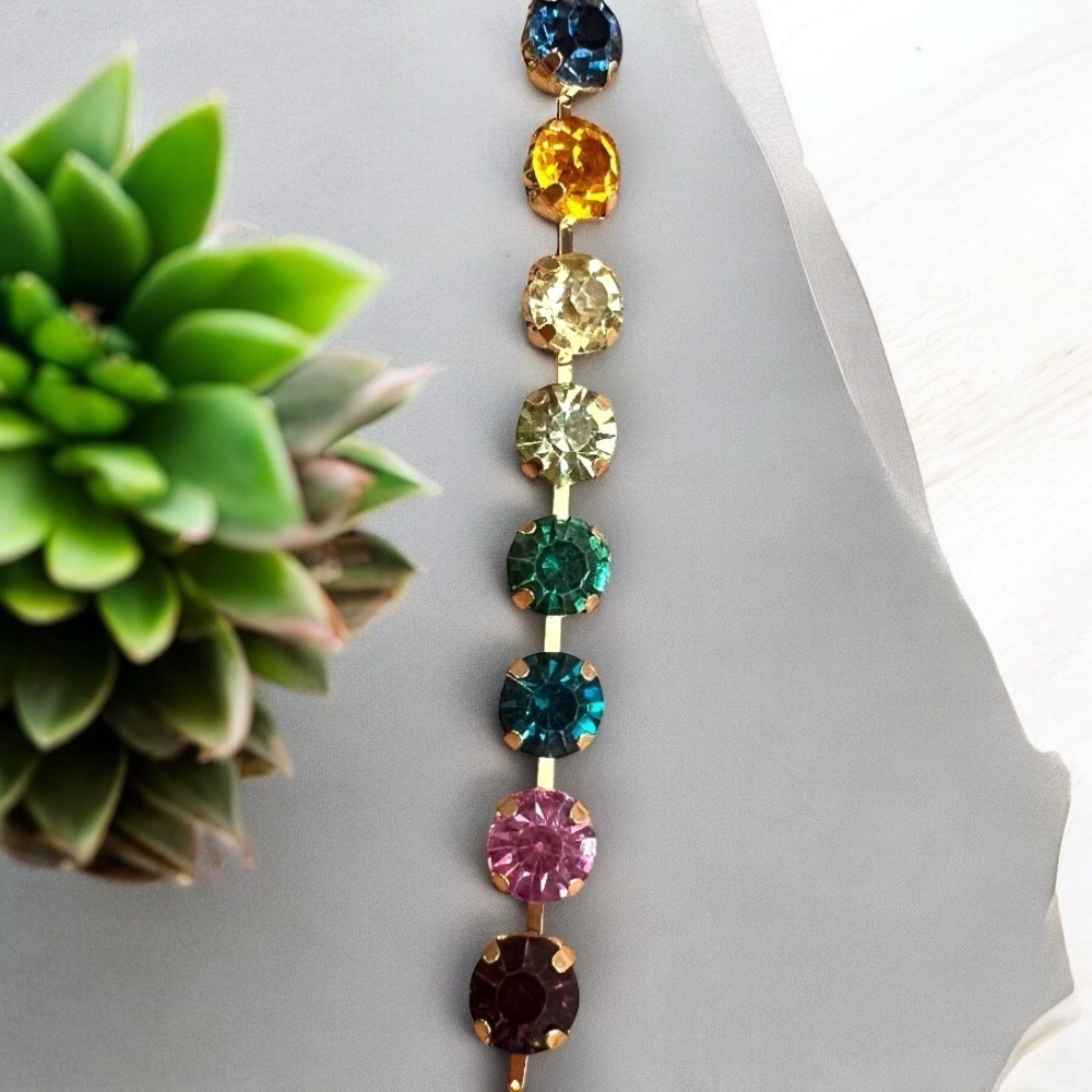 Bag charm MultiColor Rhinestone Cupchain & Pendant. - Picture 1 of 14